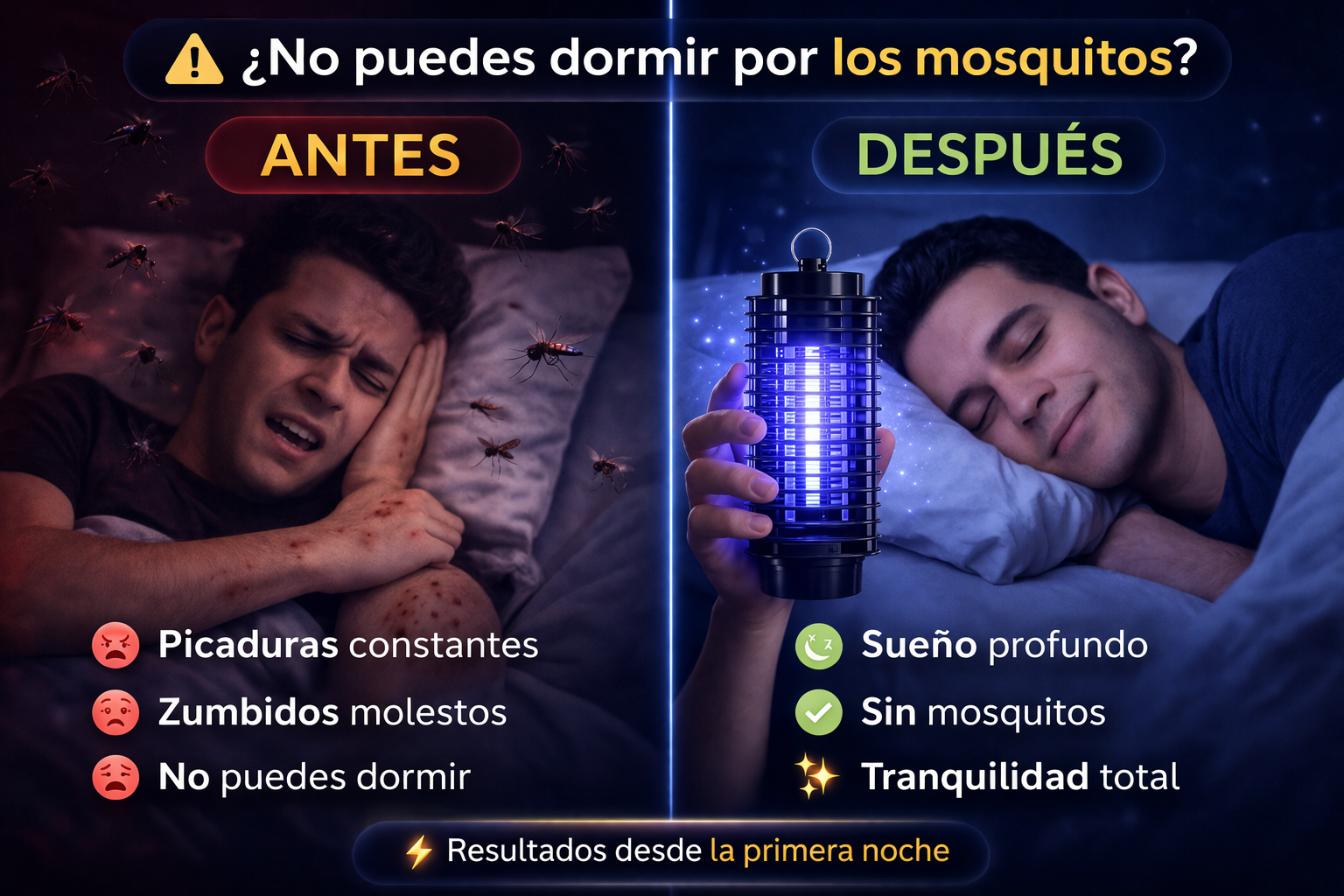 Lampara Mata Mosquitos UV Silenciosa